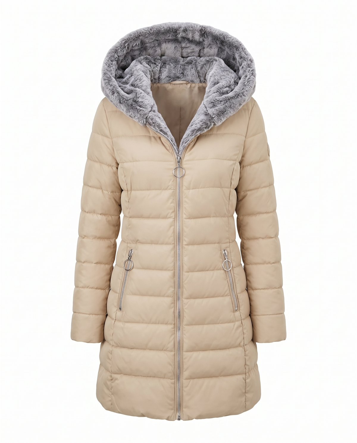 Parka Lunga Imbottita con Cappuccio Livia