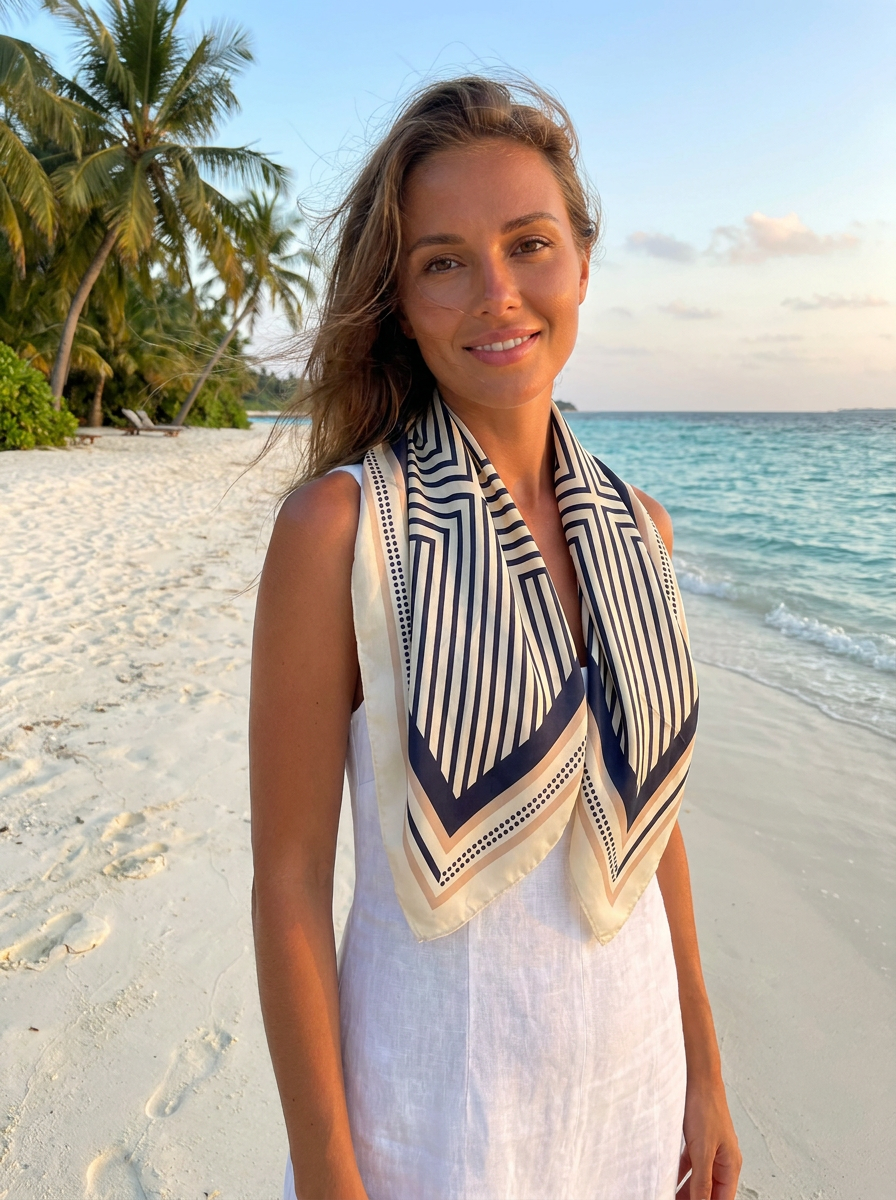 Il Foulard Geometrico che Dice Tutto senza Parlare.