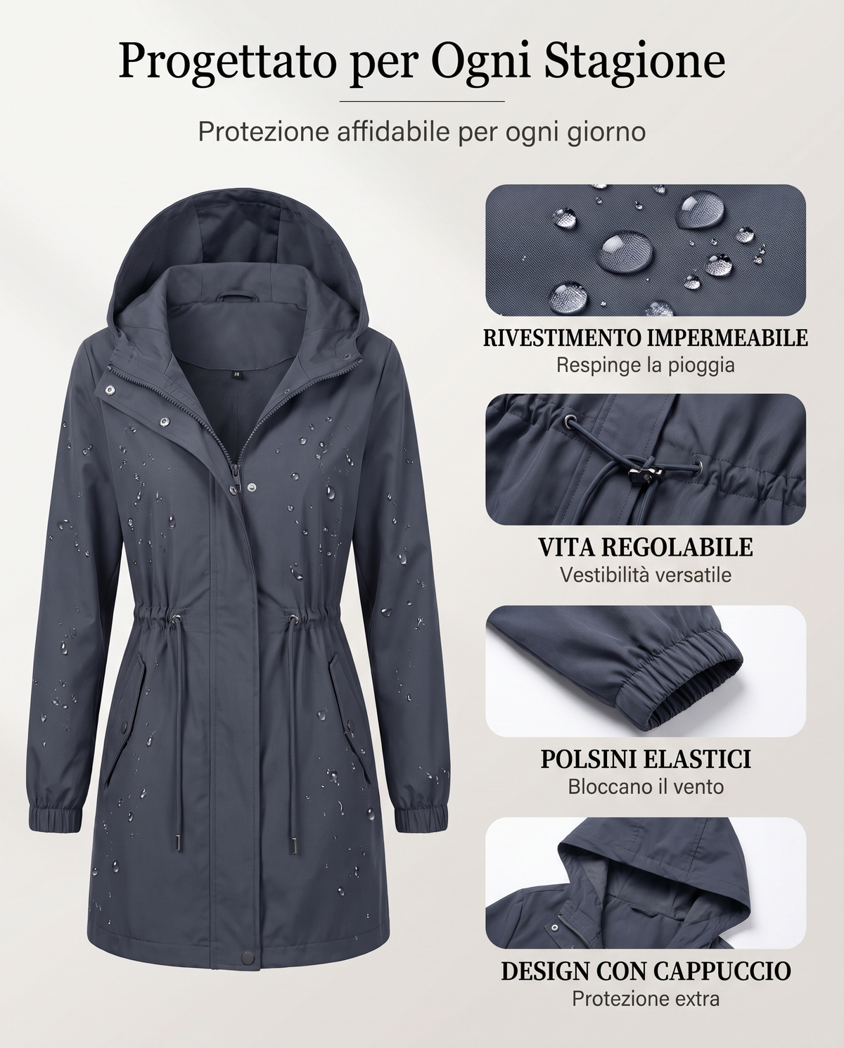 Giacca a Vento Aurora dettagli