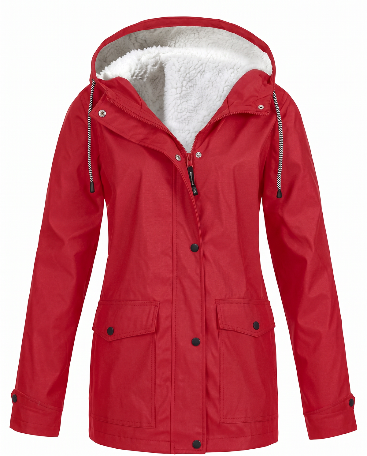 Giacca in pile da donna con cappuccio