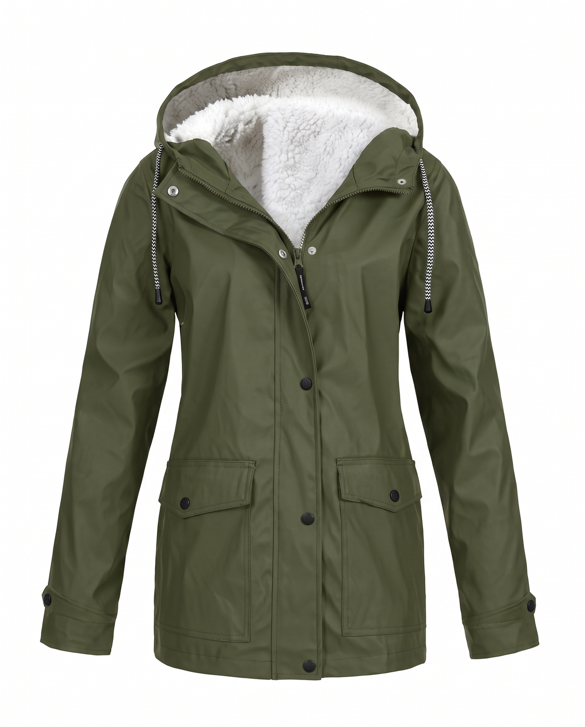 Giacca in pile da donna con cappuccio