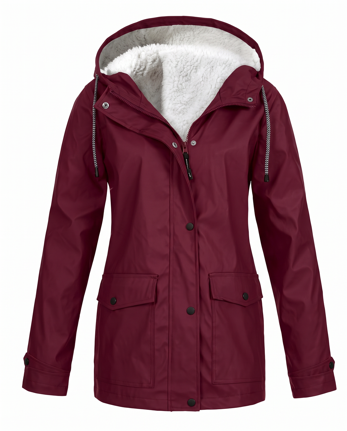 Giacca in pile da donna con cappuccio