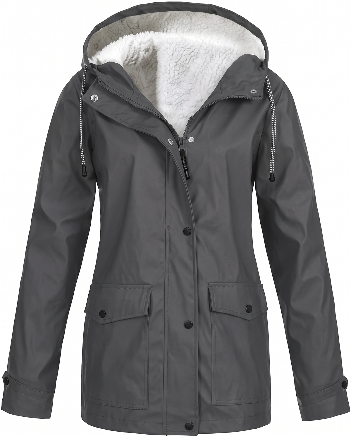 Giacca in pile da donna con cappuccio