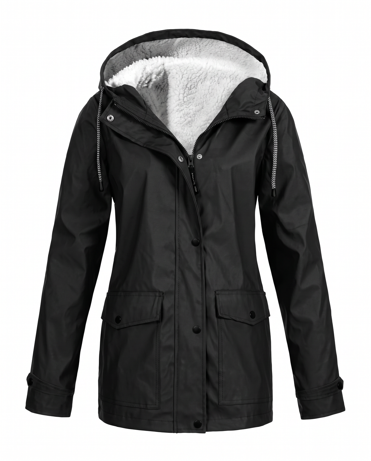 Giacca in pile da donna con cappuccio