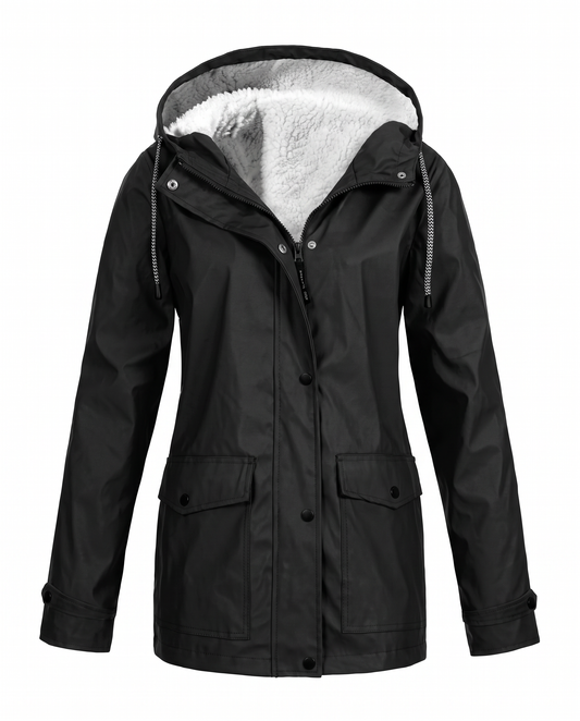 Giacca in pile da donna con cappuccio