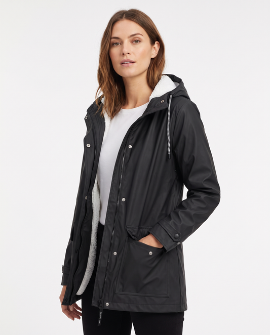 Giacca in pile da donna con cappuccio