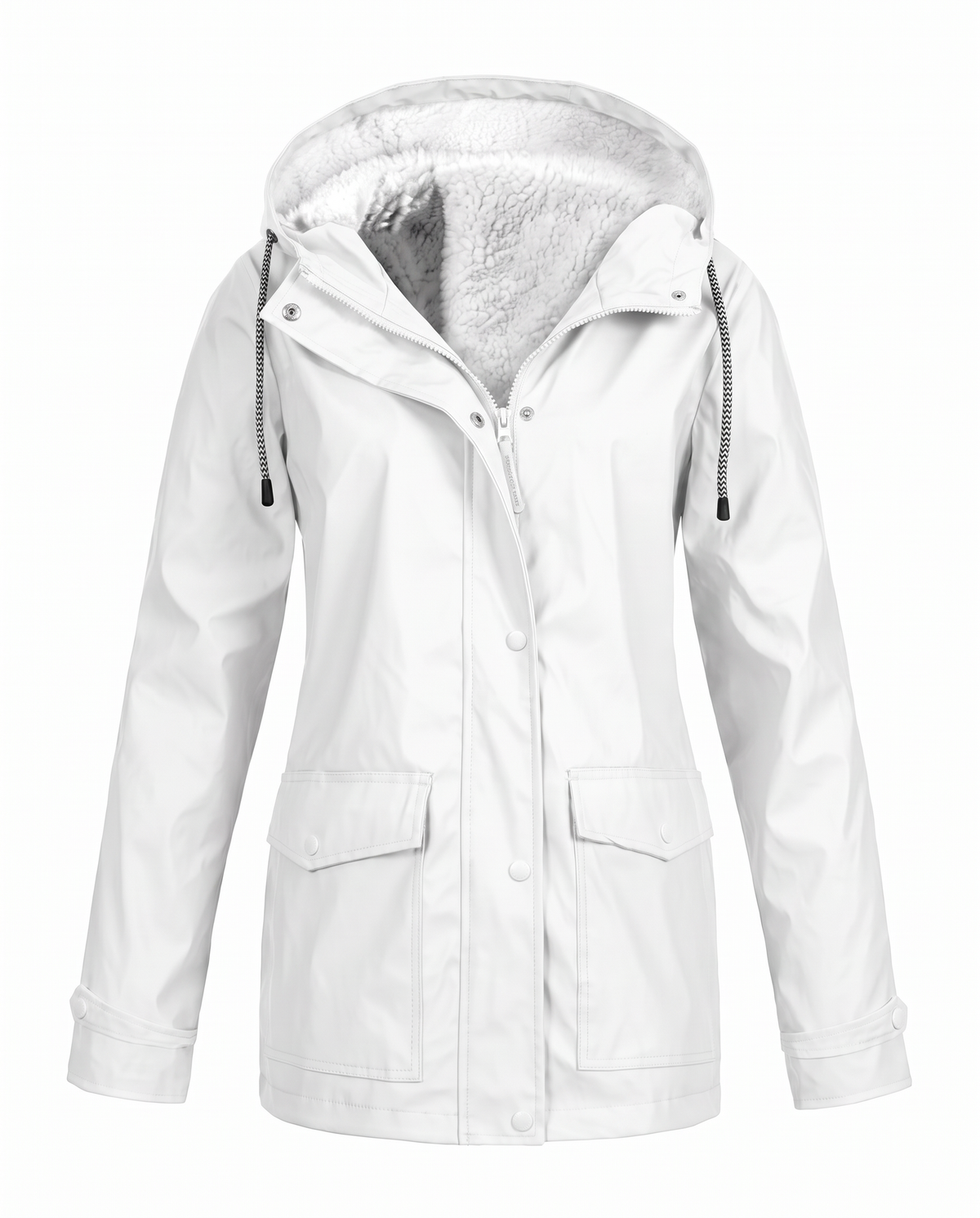 Giacca in pile da donna con cappuccio