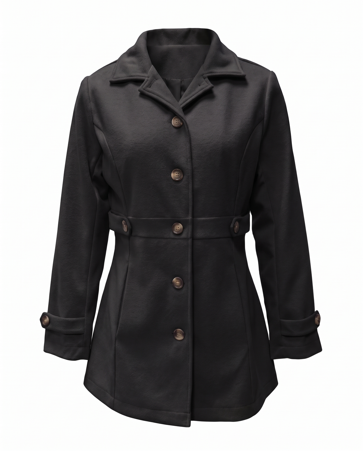 Cappotto da donna sciancrato a un bottone