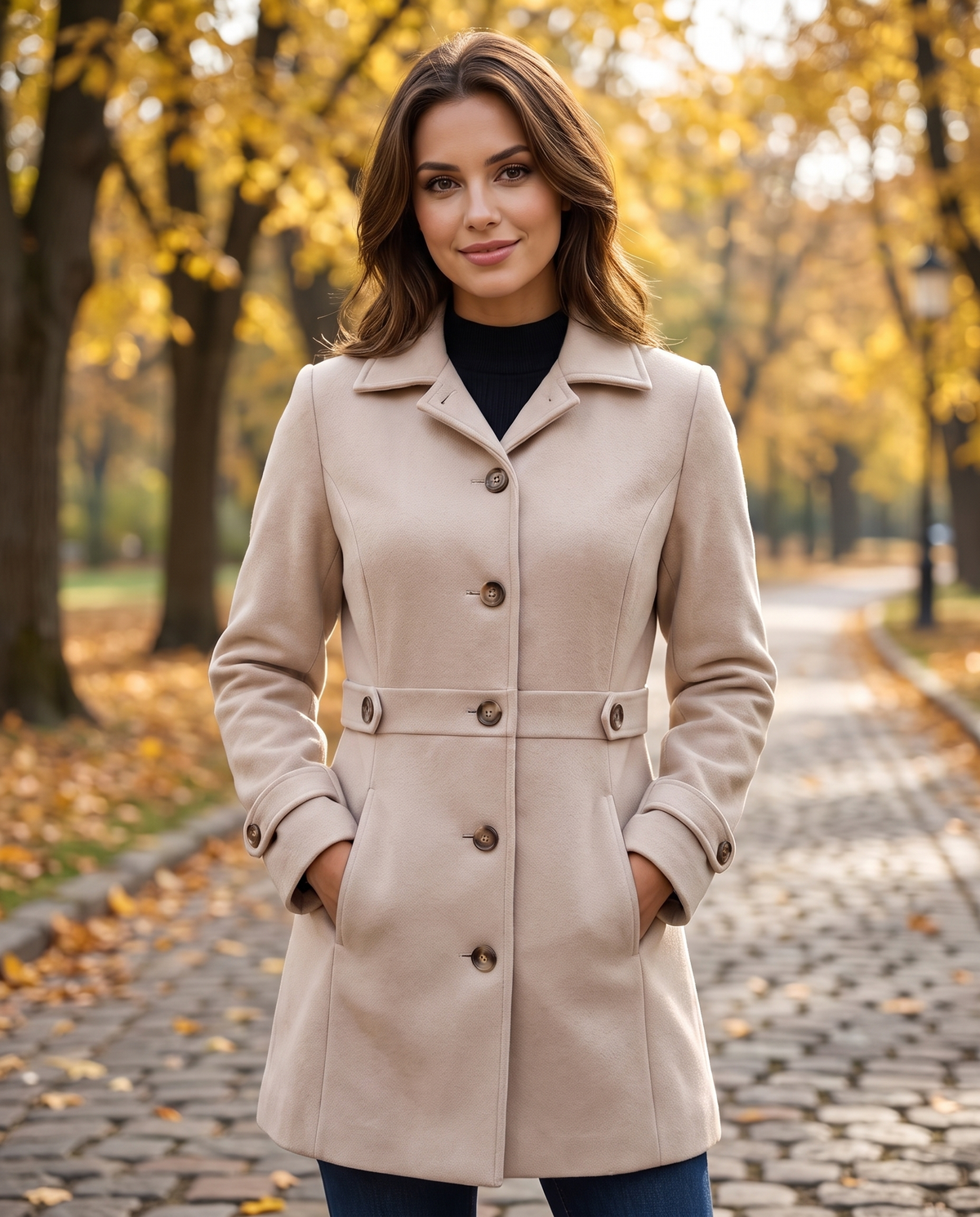 Cappotto da donna sciancrato a un bottone