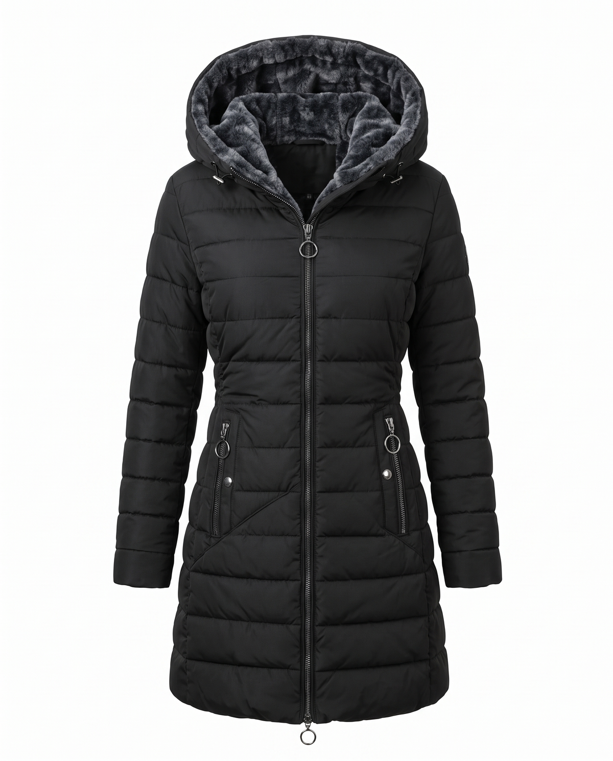 Parka Lunga Imbottita con Cappuccio Livia