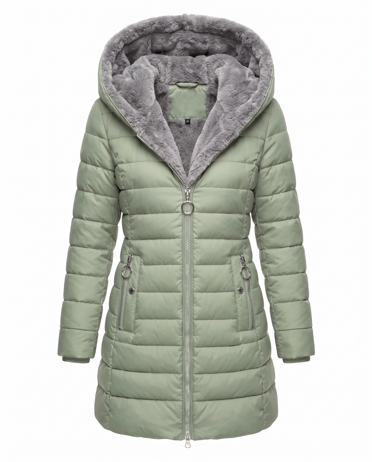 Parka Lunga Imbottita con Cappuccio Livia