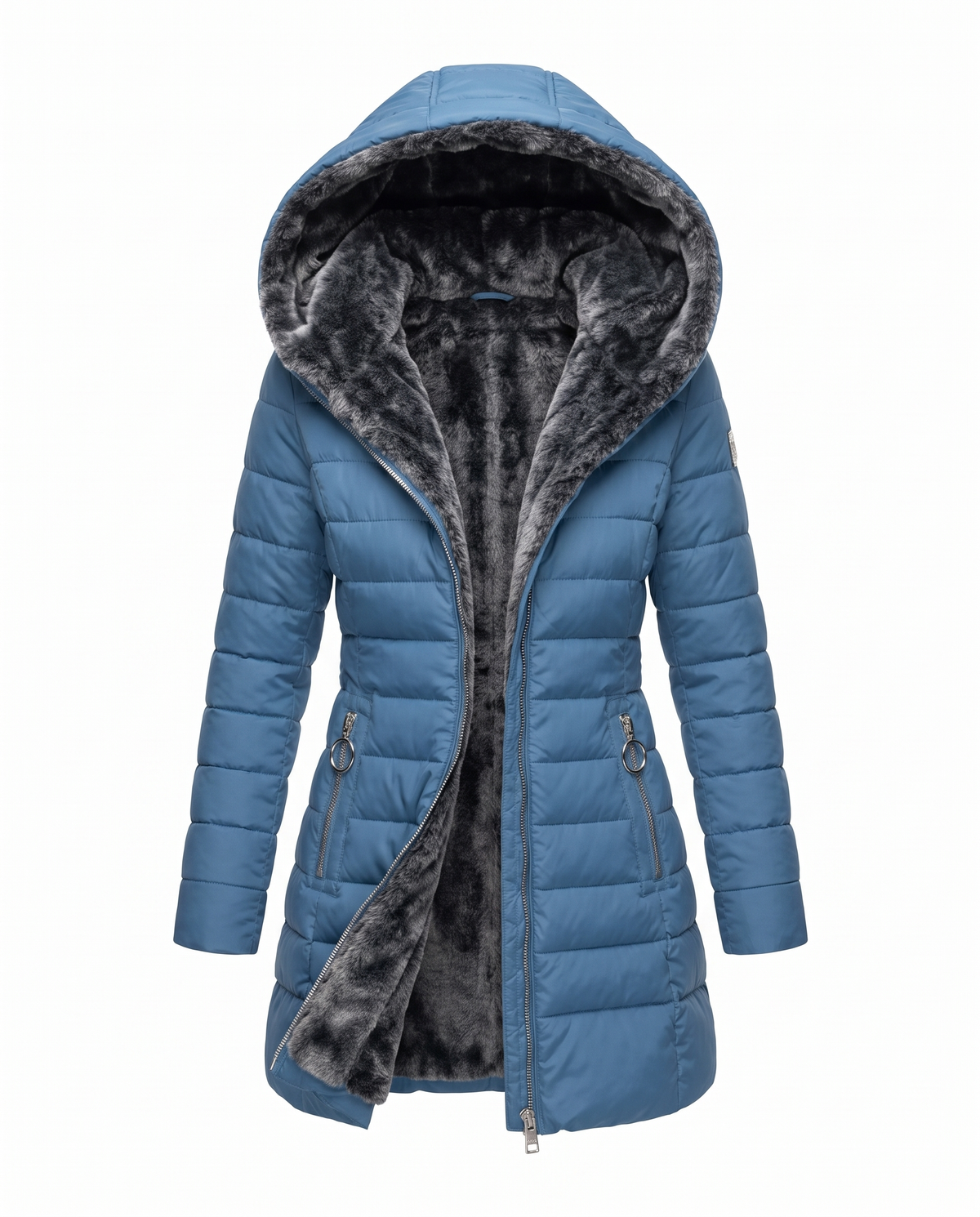 Parka Lunga Imbottita con Cappuccio Livia