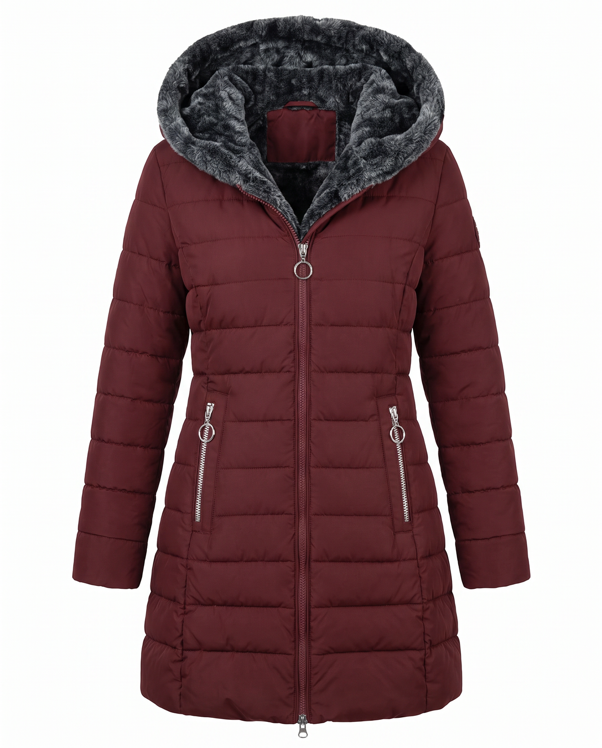 Parka Lunga Imbottita con Cappuccio Livia