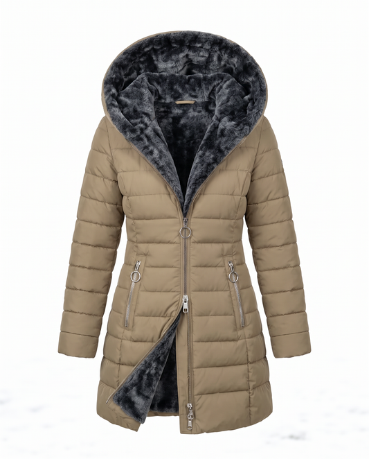 Parka Lunga Imbottita con Cappuccio Livia