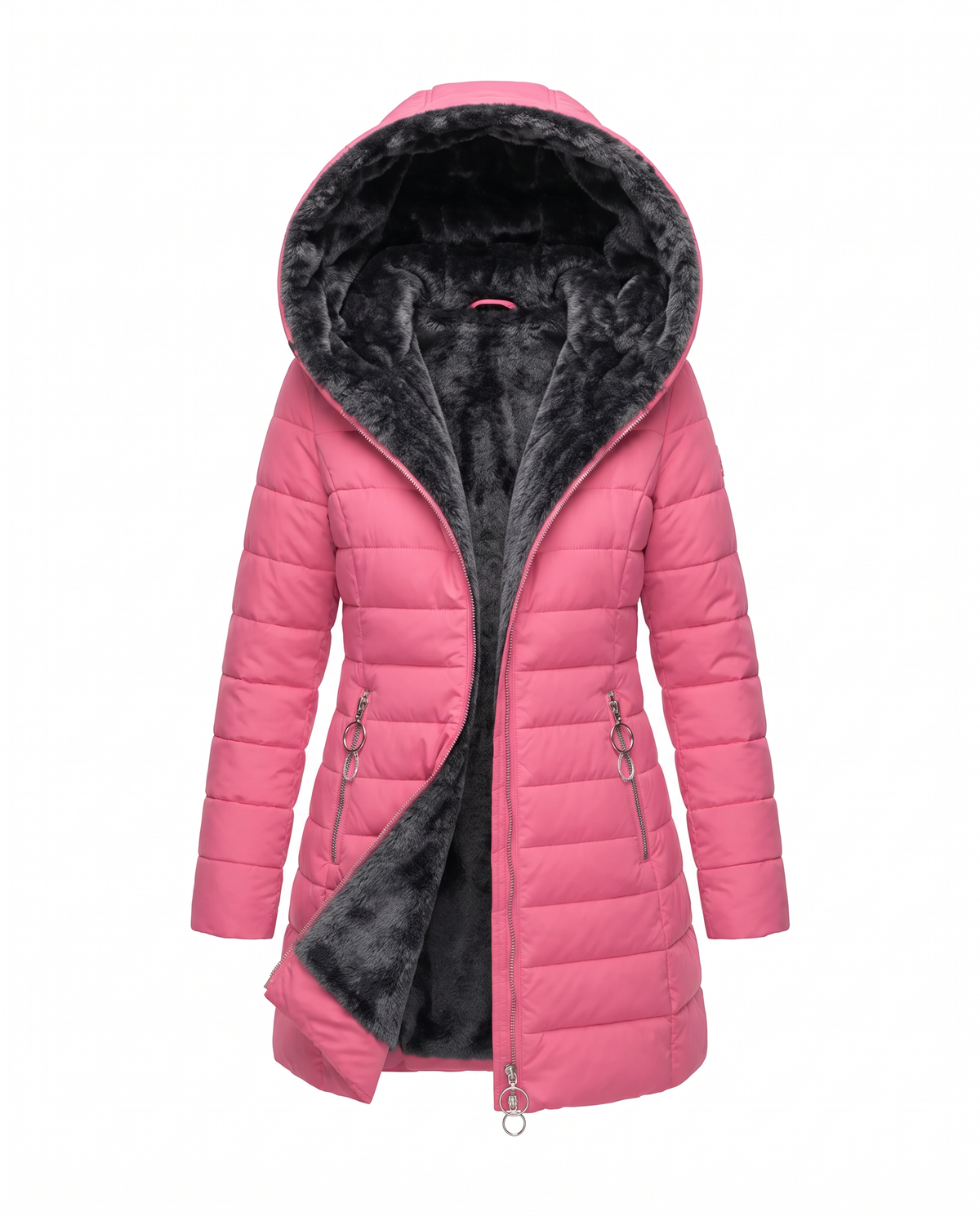 Parka Lunga Imbottita con Cappuccio Livia