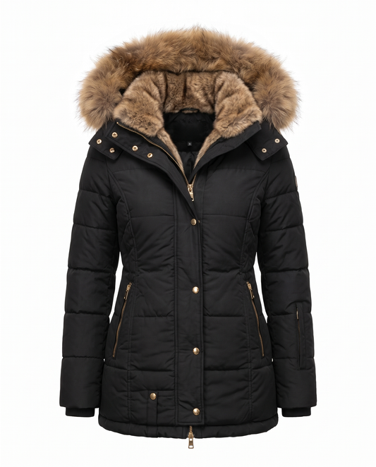 Parka Imbottita con Cappuccio Bianca