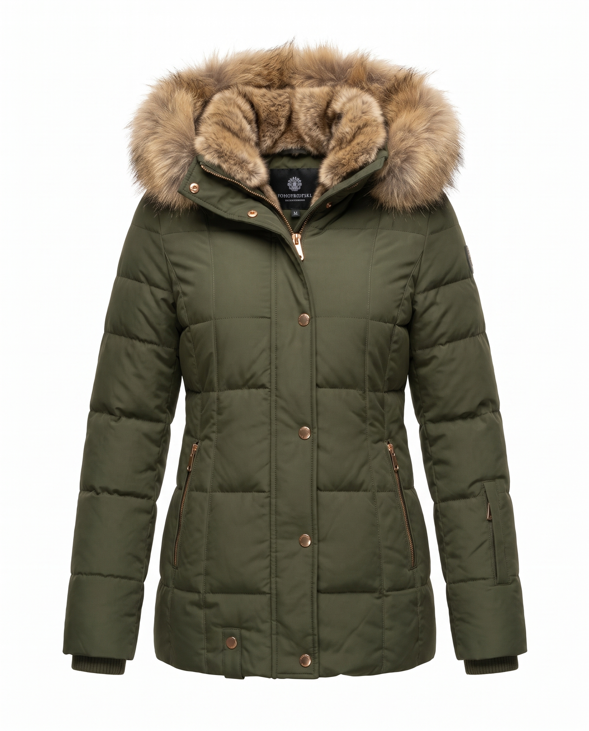 Parka Imbottita con Cappuccio Bianca