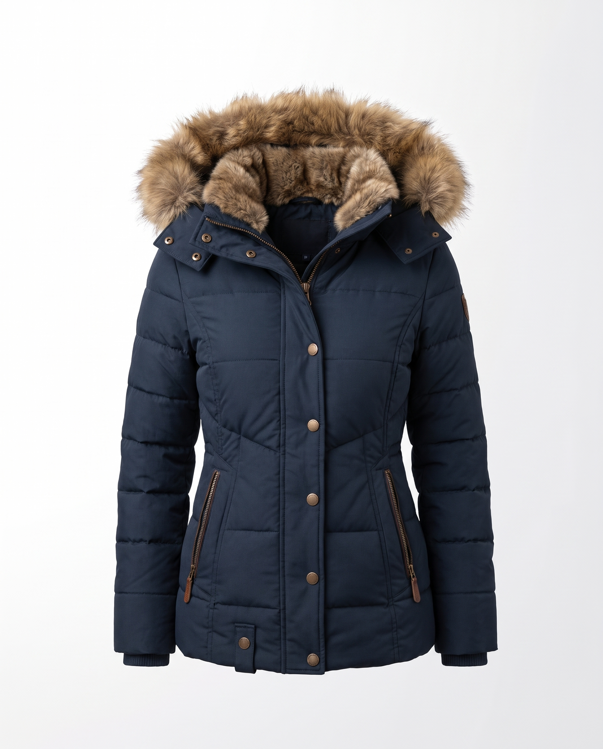 Parka Imbottita con Cappuccio Bianca