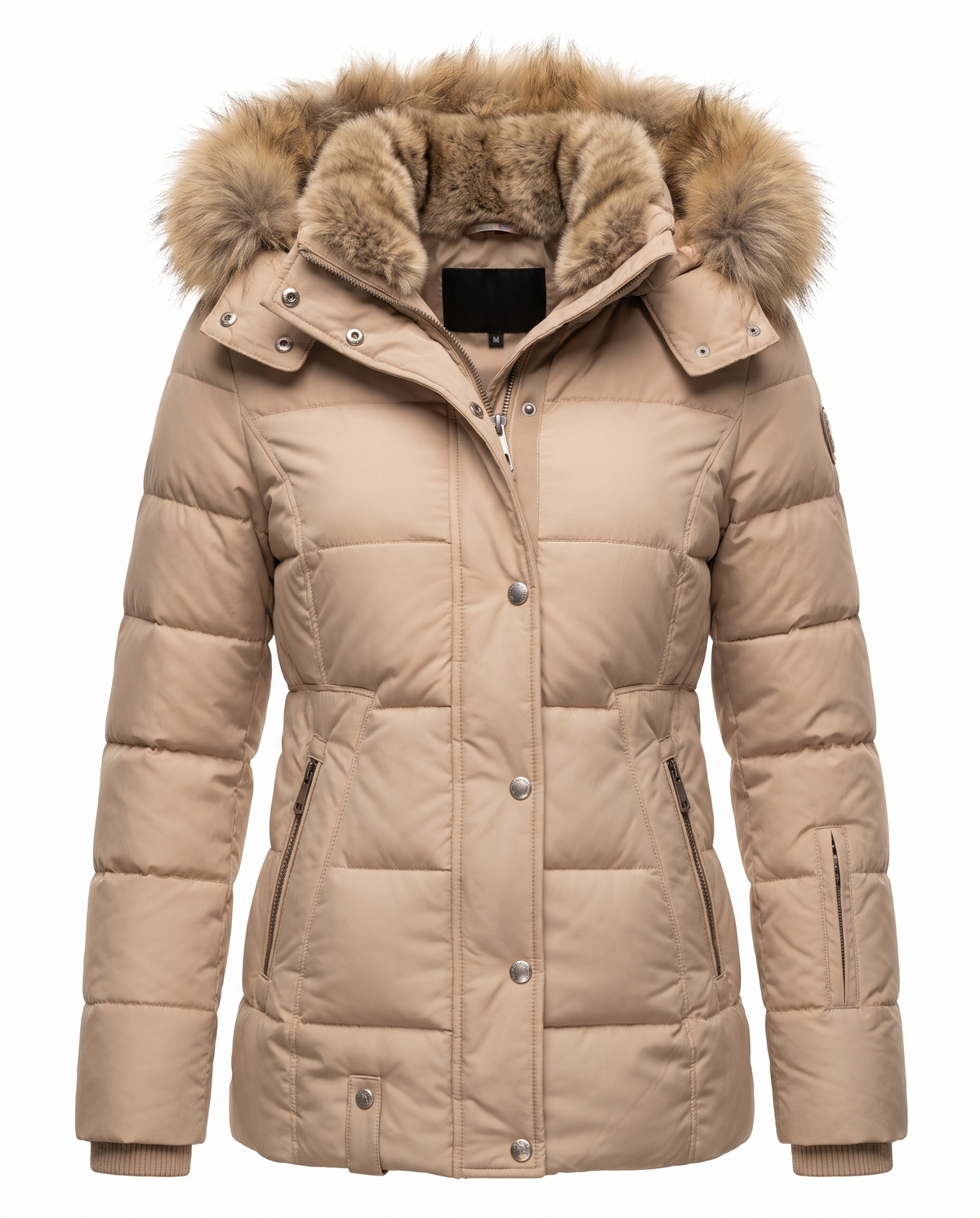 Parka Imbottita con Cappuccio Bianca