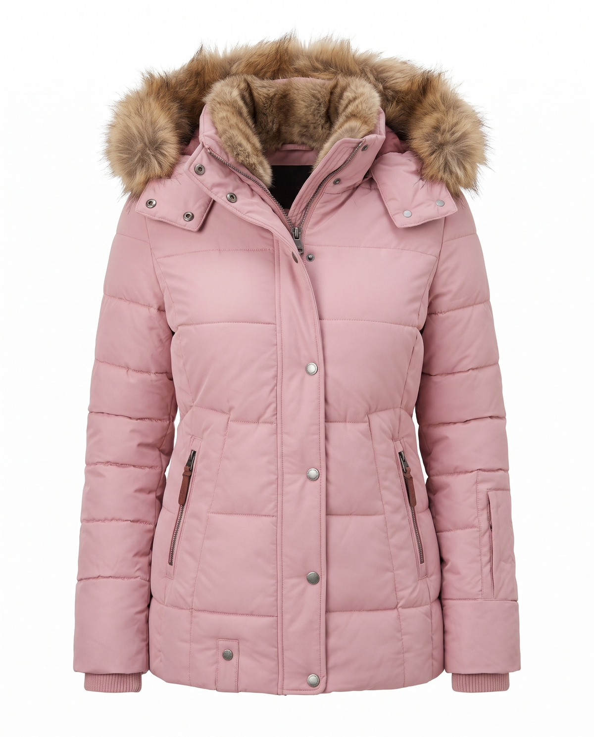 Parka Imbottita con Cappuccio Bianca