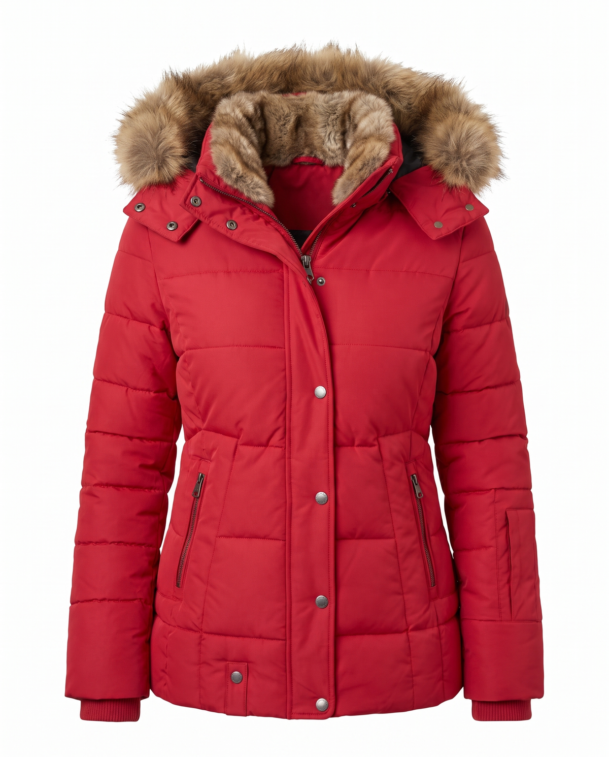 Parka Imbottita con Cappuccio Bianca